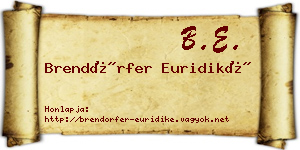 Brendörfer Euridiké névjegykártya